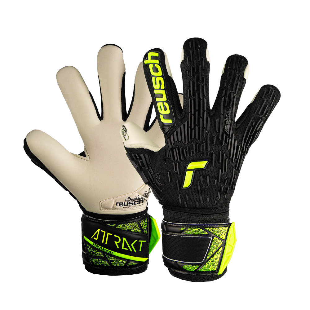Reusch Attrakt Freegel Gold Finger Support Junior Goalie Gloves Keeperstop